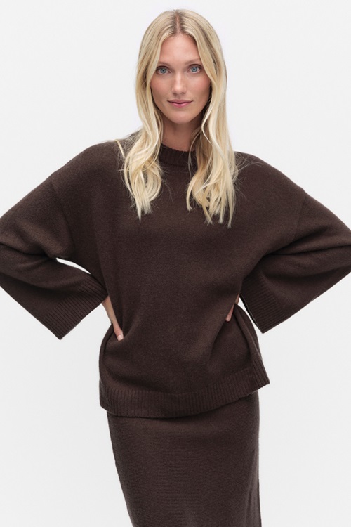 Stockh lm Studio Aria Knitted Sweater Stickade Tröjor Brown Dam S MQ Marqet