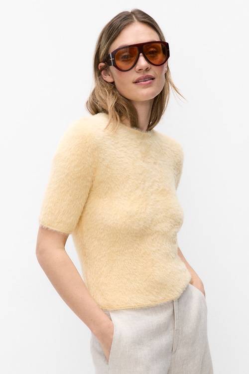 InWear Malaiw mjuk kortärmad topp, ljusgul