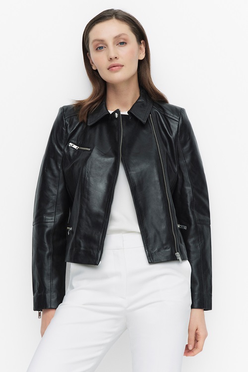 InWear Wennaiw – svart skinnjacka i bikermodell