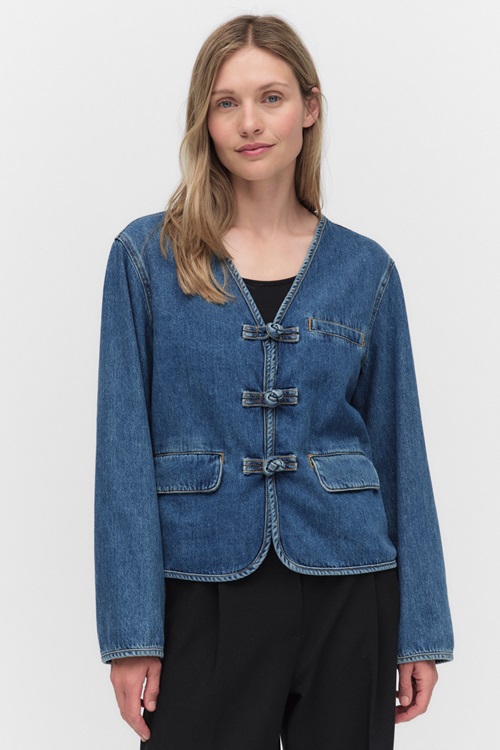 Stockh lm Studio Luica Denim Jacket Tunna Jackor Mid Blue Wash Dam S MQ Marqet