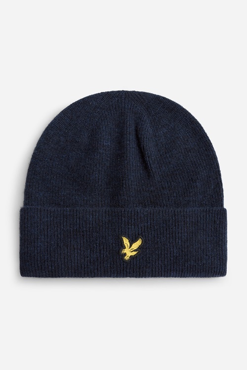 Lyle & Scott cuff Beanie Lambswool Blend Ribbed Beanie Dark Navy Marl Cuff mössor dam – bild 8