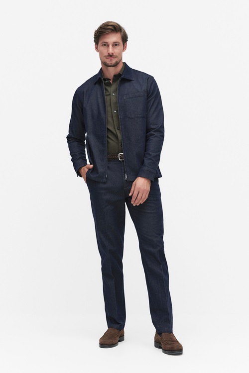 Bläck Fraser dressad denimbyxa med pressveck – herr