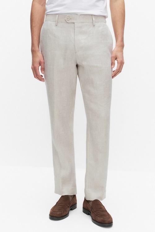 Bläck Nino Linen Trousers Kostymbyxor Ecru Herr 46 MQ Marqet 1