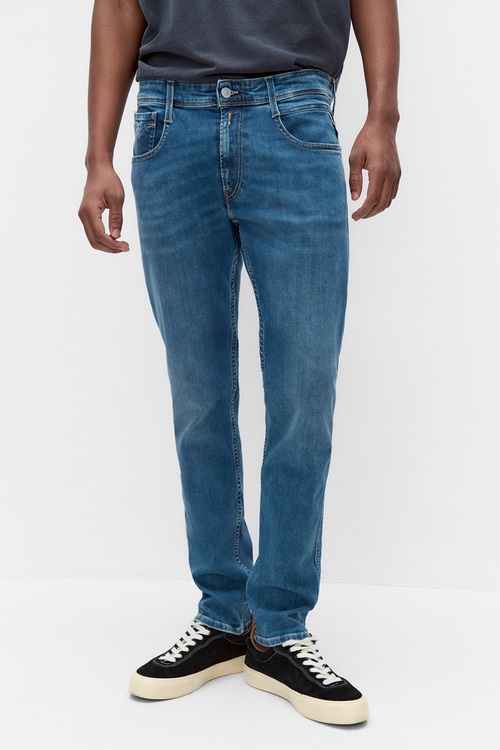 Replay Anbass slim fit jeans i mellanblått