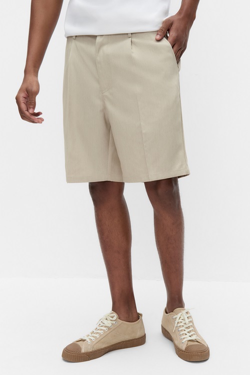 Ciszere Land dressade shorts med pressveck – herr, beige