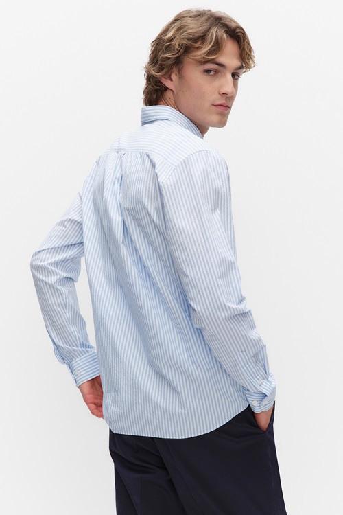Bläck Edwin seersucker shirt casual skjortor herr – bild 2