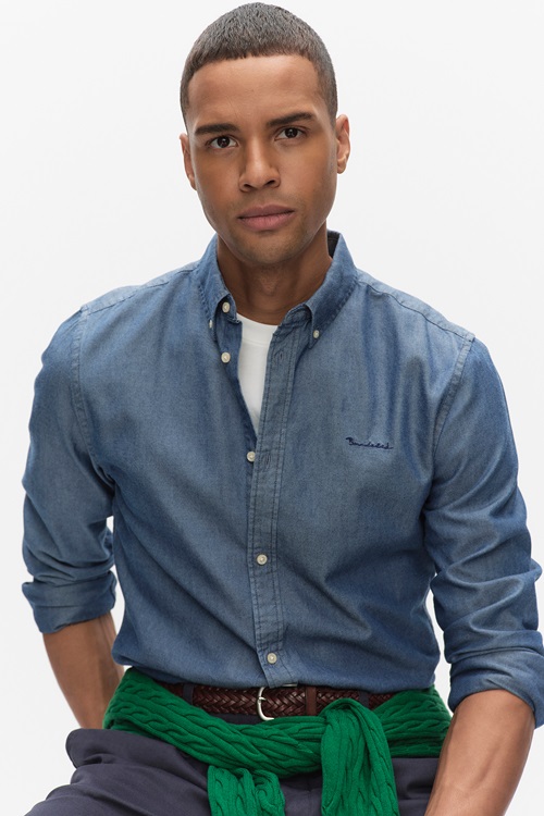 Bondelid Ethan oxfordskjorta i denimton