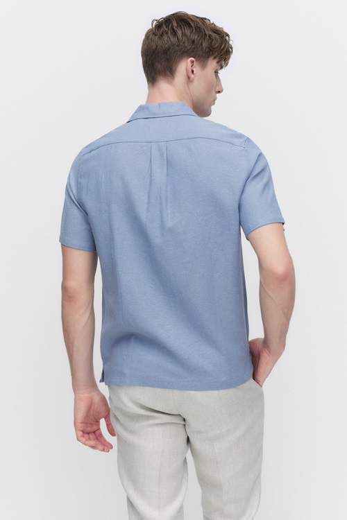 Bläck Paul Resort Shirt Kortärmade Skjortor Beige Melange Herr S MQ Marqet 2