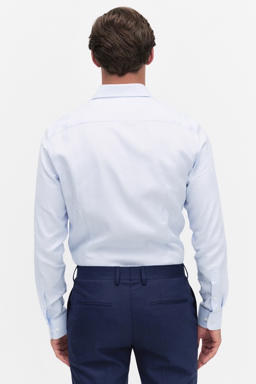 Bläck Leon check shirt kostymskjortor herr – bild 2
