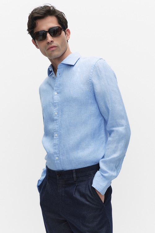 Bläck Dante Linen Shirt Linneskjortor Herr S MQ Marqet 1