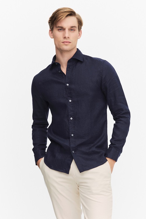 Bläck Dante Linen Shirt Linneskjortor Herr S MQ Marqet 2