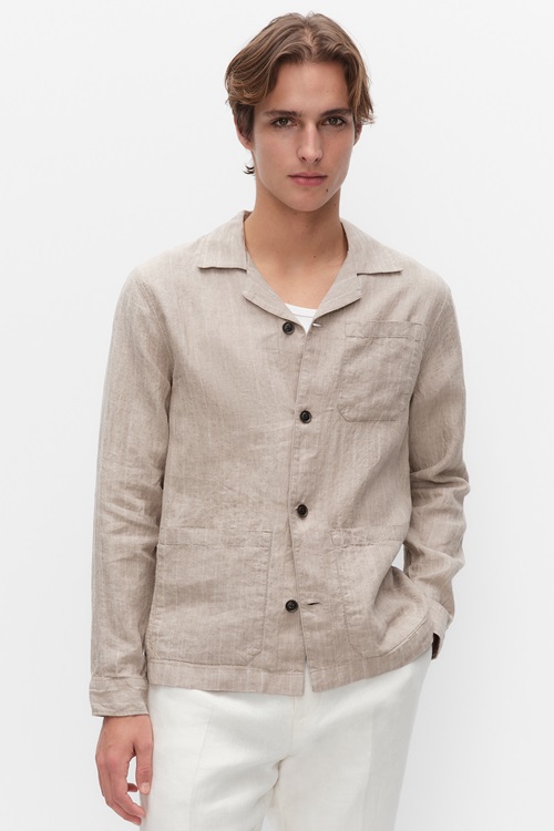 Bläck Evens overshirt i luftigt lin