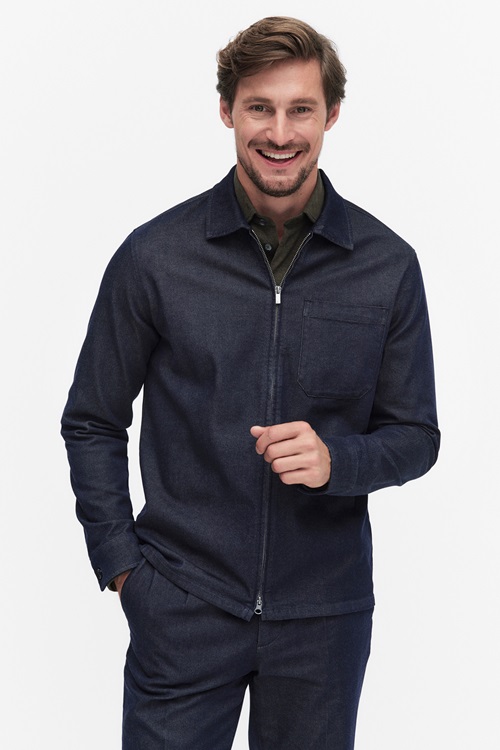 Bläck Fraser overshirt i denim med stretch – herr