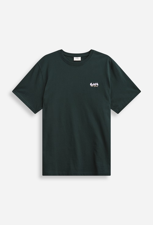 Les Deux Café t-shirt med säsongstryck, grön