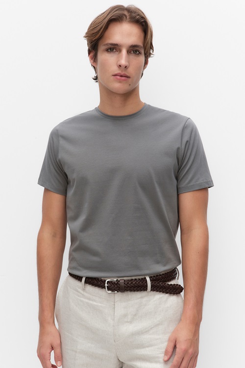 Bläck Core Roundneck t-shirt i dammig grön för herr