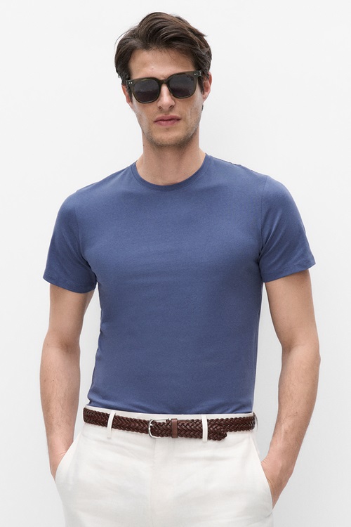 Bläck Core Roundneck t-shirt i mellanblå för herr