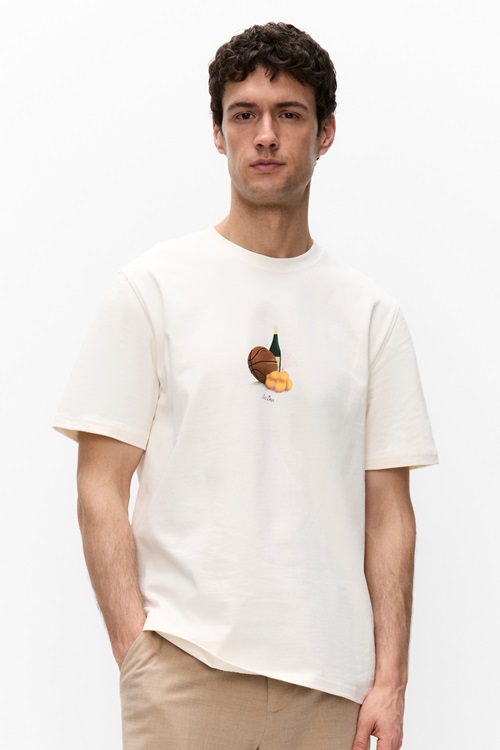 Les Deux Lemons t-shirt med tryck i ekologisk bomull