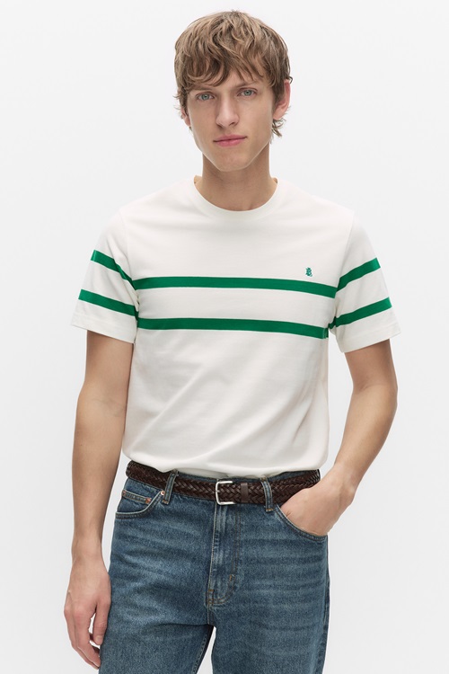 Bondelid Mario Stripe Tee T-shirt Green Stripe Herr S MQ Marqet 2