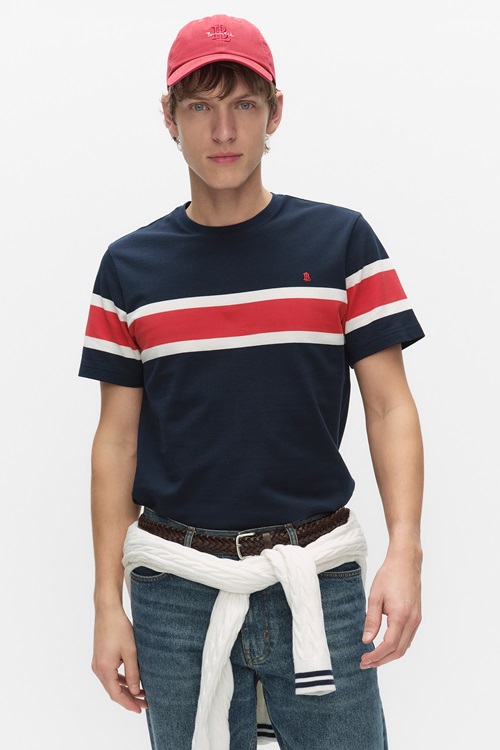 Bondelid Mario Stripe Tee T-shirt Green Stripe Herr S MQ Marqet 1