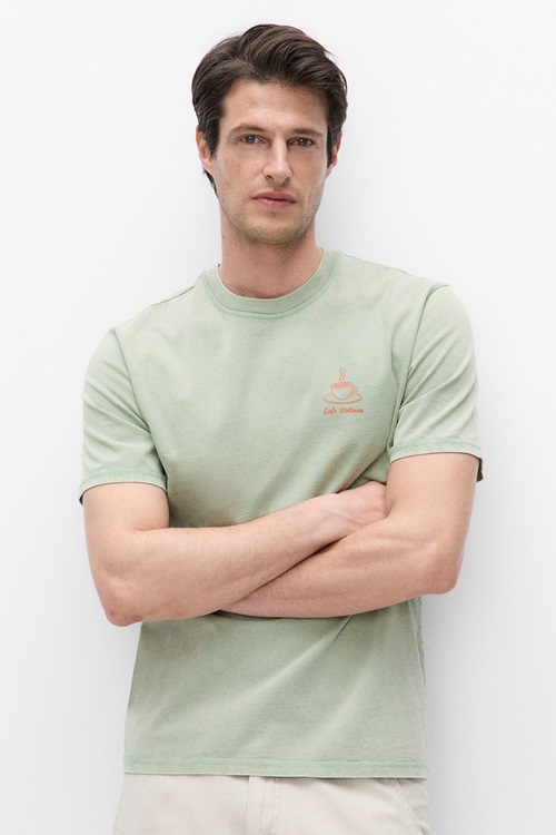 Dobber Nico – ljusgrön t-shirt med tryck