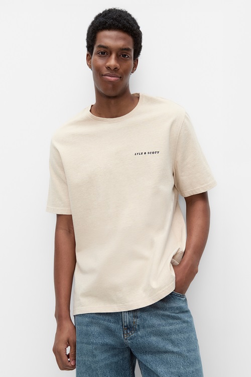 Lyle & Scott t-shirt med logotyp, Ice Cream Marl
