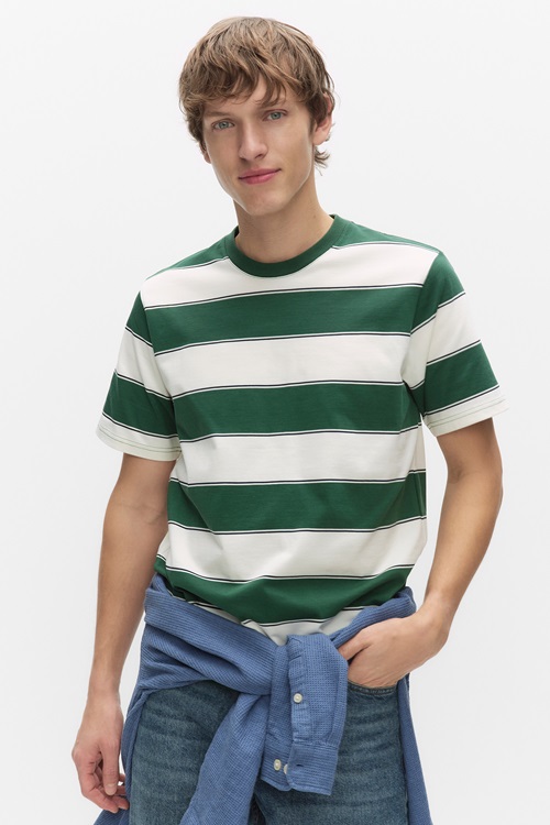 Dobber William Stripe Tee T-shirt Orange Stripe Herr S MQ Marqet 2