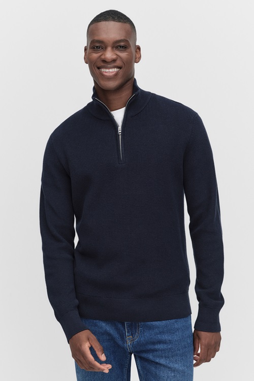 Dobber Andres Half Zip Stickade Tröjor Herr M MQ Marqet 1
