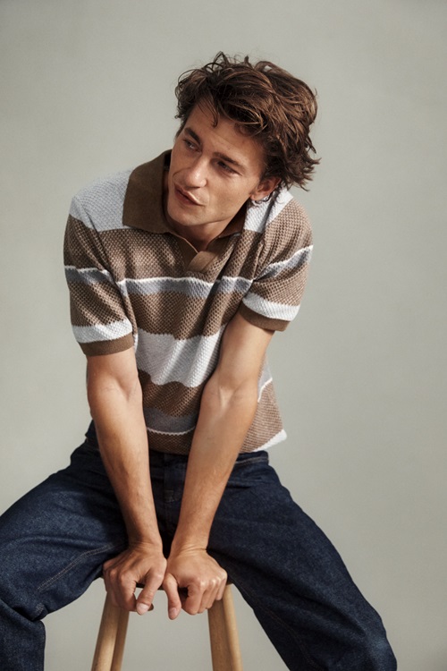 Brett jacquard poloshirt