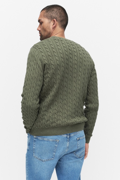 Bondelid Dave cable crew neck stickade tröjor herr – bild 2