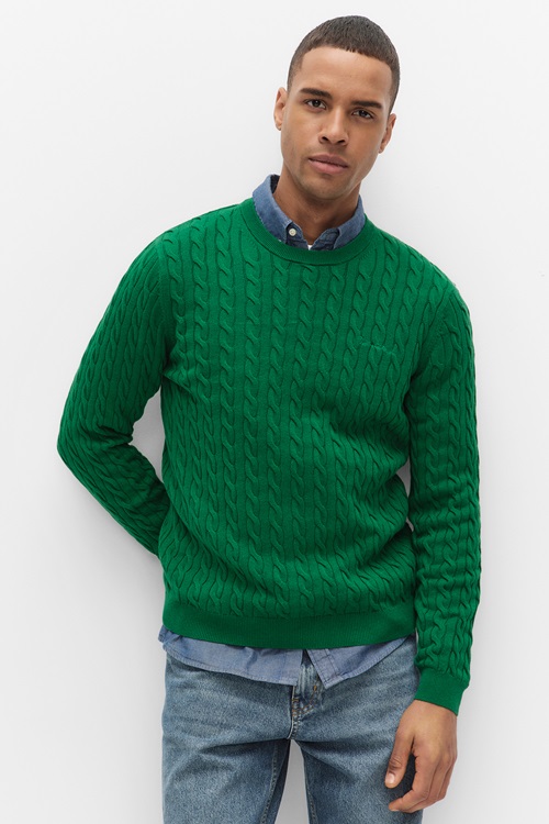 Bondelid Dave Cable Crew Neck Stickade Tröjor Herr S MQ Marqet 1