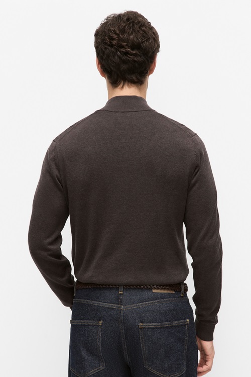 Bläck Menton half zip stickade tröjor herr – bild 2