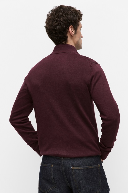 Bläck Menton half zip stickade tröjor herr – bild 2