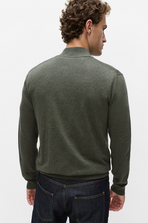 Bläck Menton half zip stickade tröjor herr – bild 2