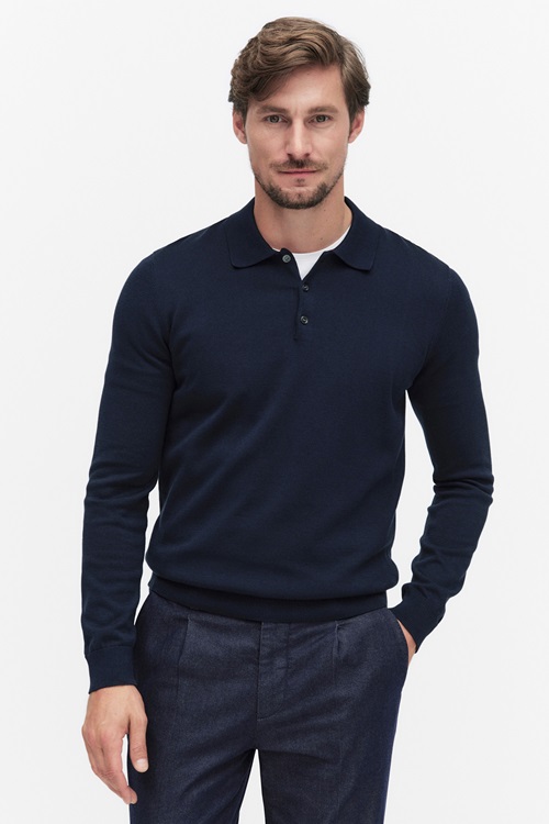 Bläck Menton Polo Shirt Stickade Tröjor Herr M MQ Marqet 4
