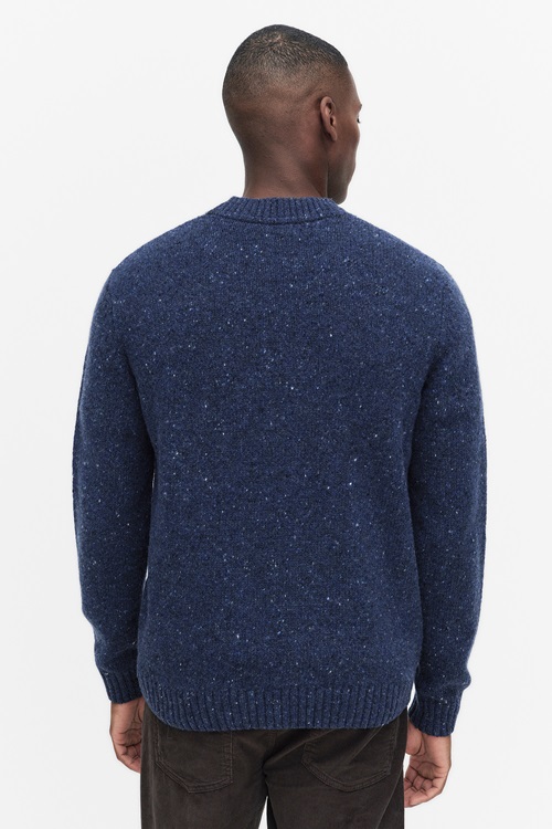 Dobber Tim neps crew neck Tröjor > Stickade tröjor DARK BLUE Herr S 2