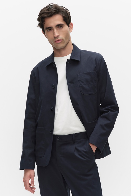 Bläck Armand – vattenavvisande overshirt i marinblå